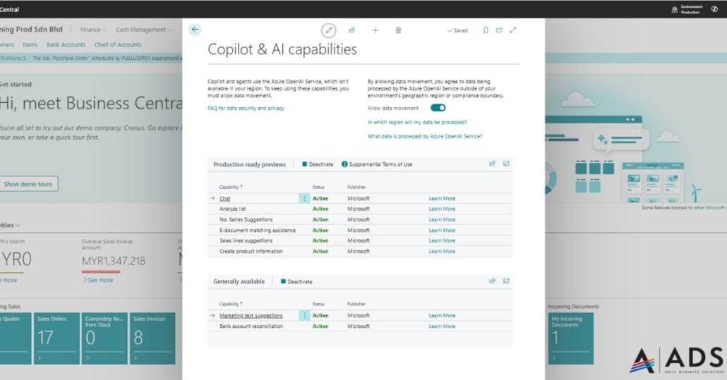 How to enable Copilot in Business Central