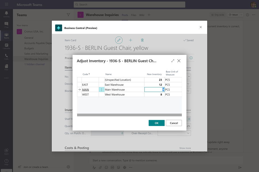 integration between microsoft dynamics 365 and microsoft teams you can view, edit and take action without leaving microsoft teams what is new in dynamics 365 business central in wave 2 in 2020. dynamics 365 partners