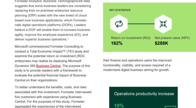 The Total Economic Impact™ Of Microsoft Dynamics 365 Business Central - Ebook 2