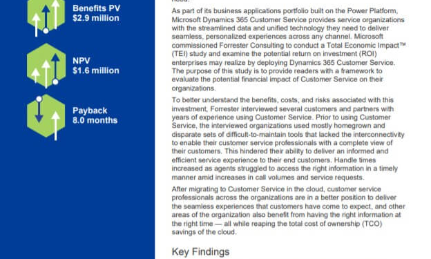 The Total Economic Impact™ Of Microsoft Dynamics 365 Customer Service - Ebook 2