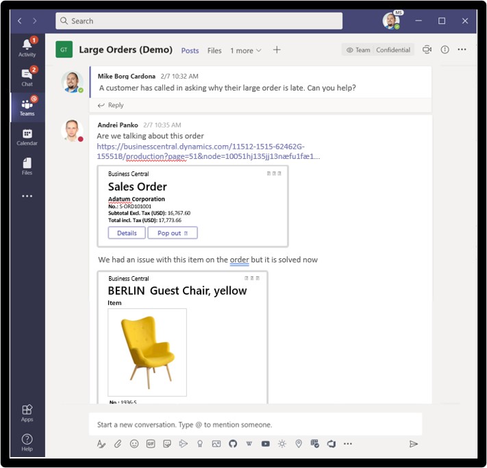 CRM system dynamics 365 crm integrated with microsoft teams