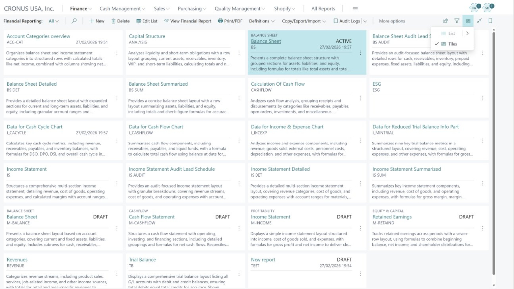Reporting and analytics dashboard in Dynamics 365 Business Central
